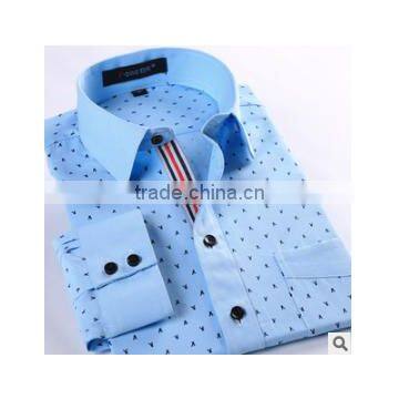 Long Sleeve Man's Dress Fashionable Printed Work Cotton Uniform Elongated t Shirt photo-3