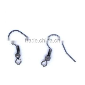 100 Pairs Gunmetal Ear Wire Hooks W/Ball Eearring Findings 18x19mm