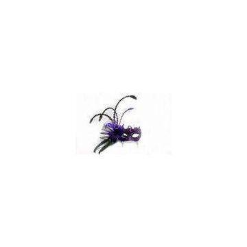 Hand-made Sparkle Feather Masquerade Masks With Swarovski Crystal , Purple