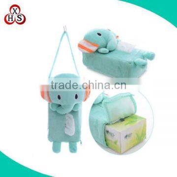 high quality cute plush elephant shape tissue box cover