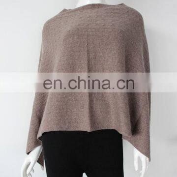 Wholesale luxurious super soft women cashmere cable poncho