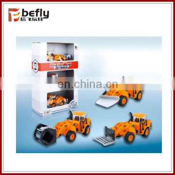 Pull back construction metal car set