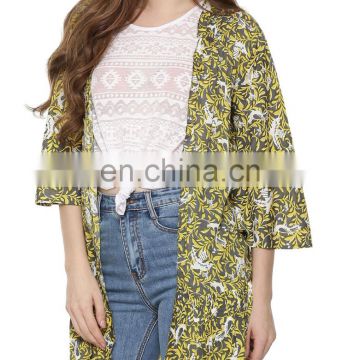 Beautiful Print ruffle trim cover up for women