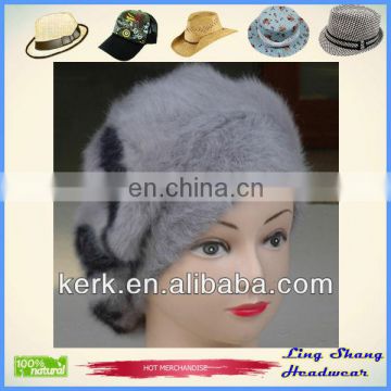 LSA04 Ladies Fashion custom angora wool beanie hats