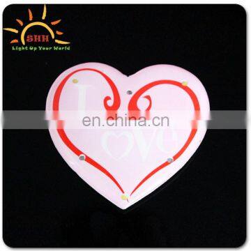 2017 fashion led heart shape badges for valentine's day