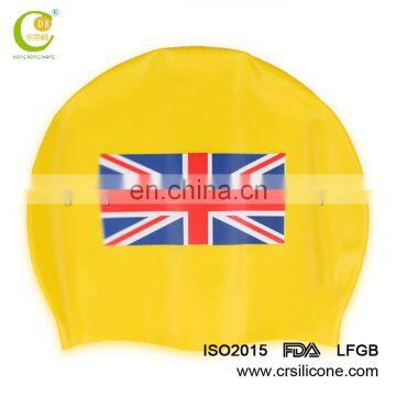 Adult/Kid sizes customized logo printed waterproof colorful silicone swimming cap