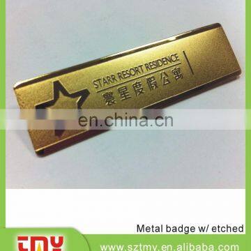 Metal staff employee name badge international
