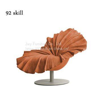 Circular fiberglass reinforced plastic household single-seat cloth art special-shaped flower petal armrest sofa recreational chai