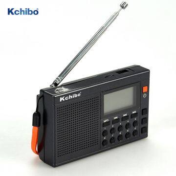 FM AM SW 10 Band MP3 Player Rechargeable Radio With Digital Alarm Clock Support USB , TF Card