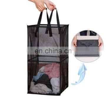 Laundry Collapsible Pop Up Hamper Bag with Handles Portable foldable laundury Mesh Basket for Washing Storage or travel