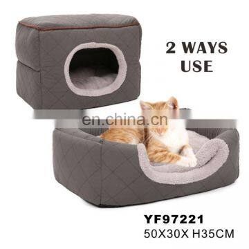 Wholesale Grey Multifunctional Soft Quilting Plush Pet Bed photo-3