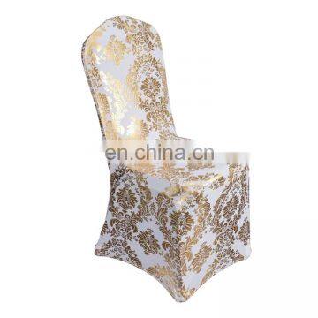 wholesale wedding banquet event bronzing damask spandex chair covers