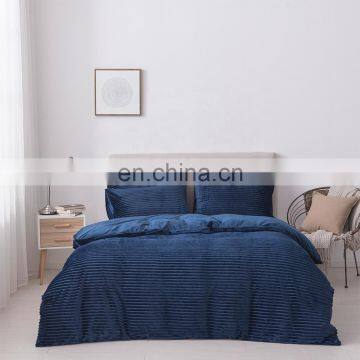 Polar Bedroom Fluffy Light Grey Twin 100% Microfiber Bed Cover Flannel Duvet Cover Set photo-7