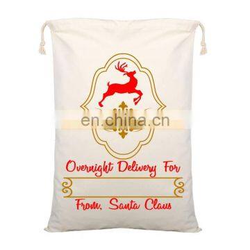 X-mas gift bags candy santa sack large heavy canvas santa sack organic Christmas bags indoor decoration