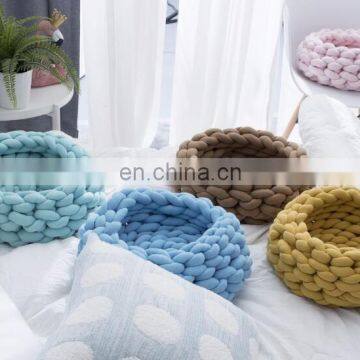 Cotton Tube Braid Yarn Hand Knitting Pet Blankets Machine Washable photo-6