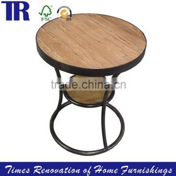 Wood Coffee Table,Round Side Coffee Table,Coffee Table with Meal round legs