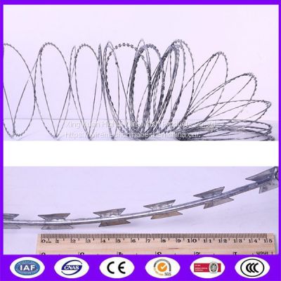 Concertina Clipped Anti Explosion Razor Barbed Wire , Military Razor Wire