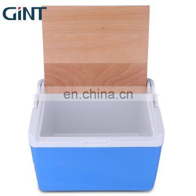 GiNT 11L China Factory Promotional Portable Wooden Lid Hard Coolers Customized Ice Cooler Box