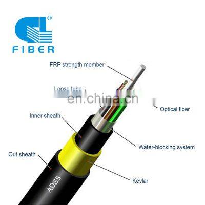 Factory price Outdoor 12 24 32 48 72 96 144 Core Communication Cable ADSS G652D Fiber Optic Cable