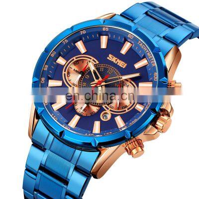 Luxury Brand Skmei 9241 Stainless Steel Wristwatch Quartz OEM Custom Your Own Logo Business Watches Men Chronograph