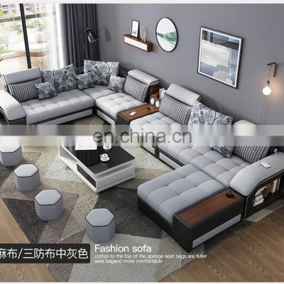 On sales Genuine Leather Sofas Sets Italy Design Sectional Fabric Sofa Bed Living Room Furniture