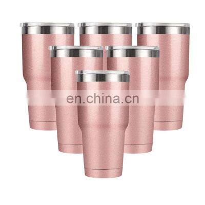 30oz Wholesale vacuum insulated rose gold double walled 18/8 stainless steel wine tumblers