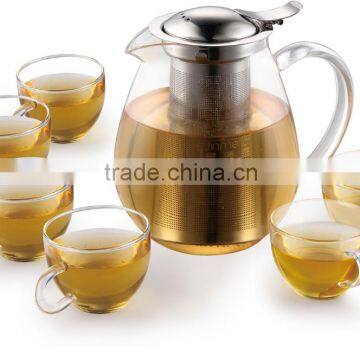 grace tea ware sets, Borosilicate Glass tea pot,tea cup sets