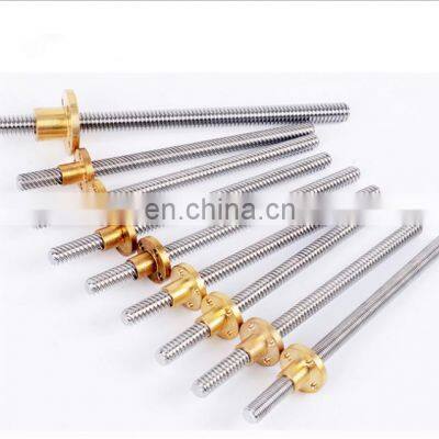 T8 Lead Screw 8mm Pitch 2mm Lead 4mm Length 300mm Threaded Rods with Brass Nut T8