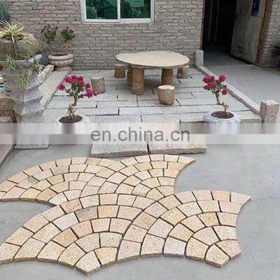G682 Sandstone Road Parking Paving Stones Blocks Basalt Fan Shape Outdoor Tiles Material Price Philippines