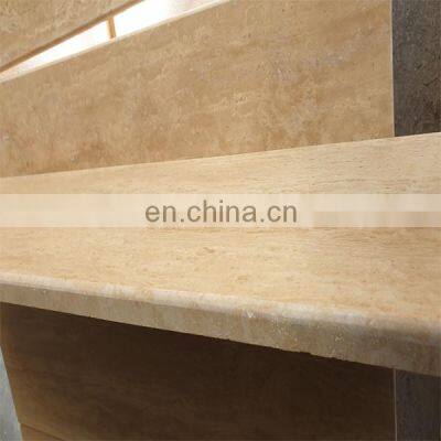 Custom cut size New Arrival Model Premium Quality Natural Stones Travertine Stairs Steps Riser Made in Turkey