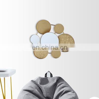Creative Design Luxury Modern Home Wall Decor Round Mirror Comb Art Gold Metal Wall Decoration