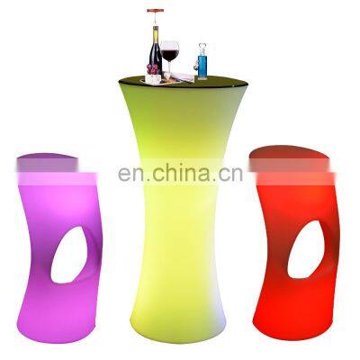 event party lounge nightclub plastic led furniture set chair table light rotomolded outdoor led furniture sofa set