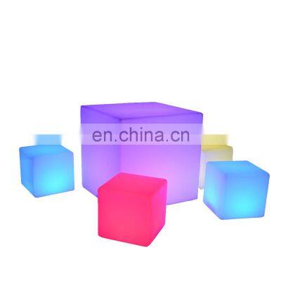 Nightclub Furniture Light Luminous Square Stool 3d Cube Led Light up Outdoor Furniture Led Cube Table LED Cube Chair