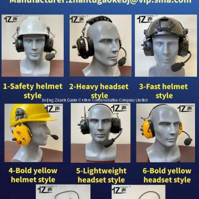 Professional Wireless Noise Reduction Intercom Half Duplex Headset Hanging on Bold Yellow Safety Hat “YISHENG” YS-DJ-02H Series photo-5