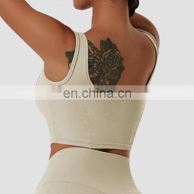 Factory Sales High Impact Sports Workout Bras Wide Straps Fitness Yoga Crop Tops
