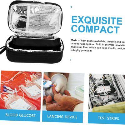 Travel Cooler Bag Insulin Cooler Pack Medicine Pouch Insulin Cooling Bag Insulin Bag Travel Cooling Case Cooler Bag Travel Cooler Bag Oxford Cloth Carry Storage Box Diabetic Bag