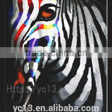 beautiful decorative colourful zebra's canvas oil painting