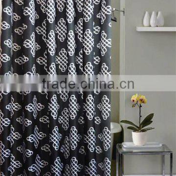 Polyester Chinese Knot printed waterproof shower curtain for hotel family