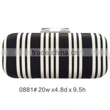 lady clutch,striped pu leather evening handbag