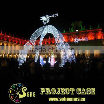 Christmas angel light decorated square arches