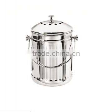 1gallon Indoor Kitchen Stainless Steel Compost Bin, Warm Compost Pail With Lid Including Two Charcoal Filter, Kitchen Crock photo-2