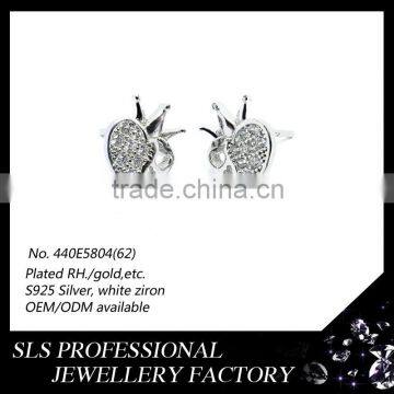 Accessories for jewelry wholesale china earring stud design 925 silver jewelry strawberry shape earring for cute daughter gift