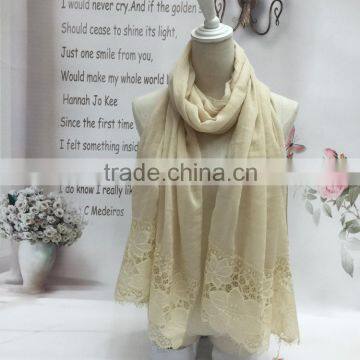 New Arrival Beautiful Lace Joint Large Long Cotton Lace Scarf Women photo-5