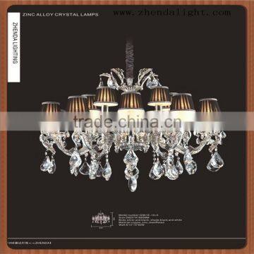 10 heads black shaded clear crystal glass chandelier