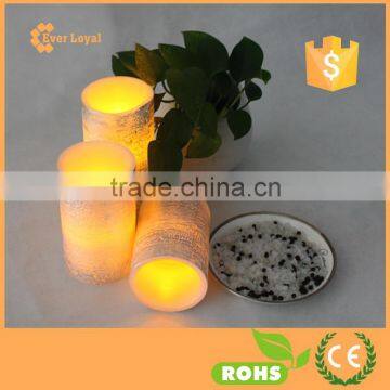 Holiday Decoration Wire Drawing LED Candles With Real Flame Cheap LED Candle