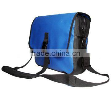 Blue waterproof shoulder sling laptop bag