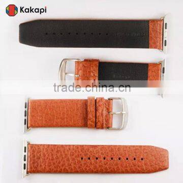 Kakapi Drawing Buckle Real Leather Watch Band Wrist Strap With Watchband Converter For 42MM Apple Watch MT-3913