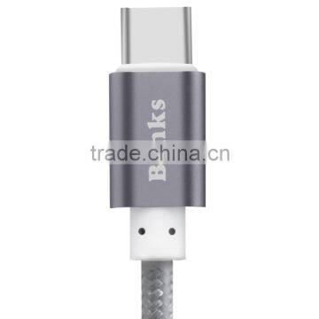 BENKS 2.1A Speed Tansfer Type-c Cable 1m Metal Nylon Weave Cable for Type-c Device photo-4