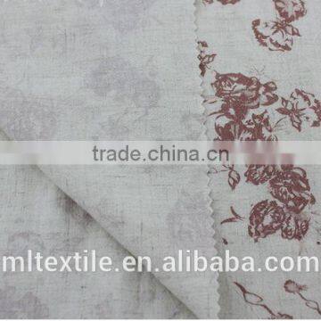 2016 alibaba linen cotton printed fabric/new design shirt fabric