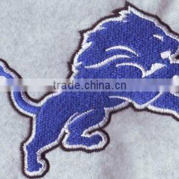 Applique new lions embroidery patches with iron /heat laser back.